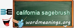 WordMeaning blackboard for california sagebrush